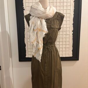 Anthropologie Hei Hei Safari Cargo Dress Olive Color Size Small